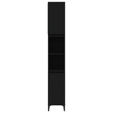Bathroom Cabinet Black 30x30x190 cm Engineered Wood - Close-Up Angle