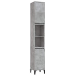 Bathroom Cabinet Concrete Grey 30x30x190 cm Engineered Wood