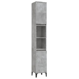Bathroom Cabinet Concrete Grey 30x30x190 cm Engineered Wood - Front View
