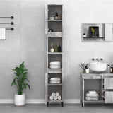 Bathroom Cabinet Concrete Grey 30x30x190 cm Engineered Wood - Side View