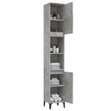 Bathroom Cabinet Concrete Grey 30x30x190 cm Engineered Wood