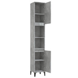 Bathroom Cabinet Concrete Grey 30x30x190 cm Engineered Wood