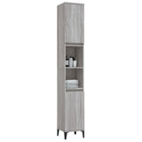 Bathroom Cabinet Grey Sonoma 30x30x190 cm Engineered Wood - 45-Degree Angle