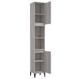 Bathroom Cabinet Grey Sonoma 30x30x190 cm Engineered Wood - Rear View