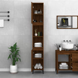 Bathroom Cabinet Brown Oak 30x30x190 cm Engineered Wood - Side View