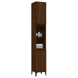 Bathroom Cabinet Brown Oak 30x30x190 cm Engineered Wood