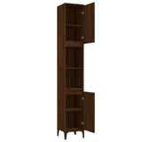 Bathroom Cabinet Brown Oak 30x30x190 cm Engineered Wood - Rear View