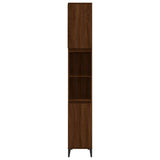 Bathroom Cabinet Brown Oak 30x30x190 cm Engineered Wood - Close-Up Angle