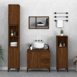 Bathroom Cabinet Brown Oak 30x30x190 cm Engineered Wood