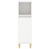 Bathroom Cabinet White 30x30x100 cm Engineered Wood - Close-Up Angle