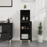 Bathroom Cabinet Black 30x30x100 cm Engineered Wood - Side View