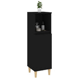 Bathroom Cabinet Black 30x30x100 cm Engineered Wood