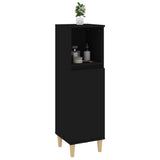 Bathroom Cabinet Black 30x30x100 cm Engineered Wood - 45-Degree Angle
