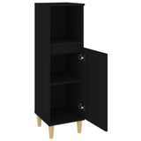 Bathroom Cabinet Black 30x30x100 cm Engineered Wood - Rear View