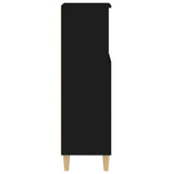 Bathroom Cabinet Black 30x30x100 cm Engineered Wood