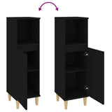 Bathroom Cabinet Black 30x30x100 cm Engineered Wood - Extra Image