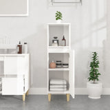 Bathroom Cabinet High Gloss White 30x30x100 cm Engineered Wood - Side View