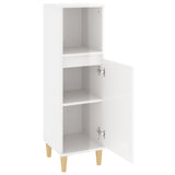Bathroom Cabinet High Gloss White 30x30x100 cm Engineered Wood - Rear View