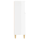 Bathroom Cabinet High Gloss White 30x30x100 cm Engineered Wood - Low Angle