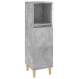 Bathroom Cabinet Concrete Grey 30x30x100 cm Engineered Wood - Front View