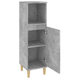 Bathroom Cabinet Concrete Grey 30x30x100 cm Engineered Wood - Rear View
