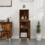 Bathroom Cabinet Smoked Oak 30x30x100 cm Engineered Wood - Side View