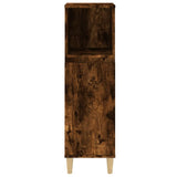 Bathroom Cabinet Smoked Oak 30x30x100 cm Engineered Wood - Close-Up Angle