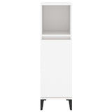 Bathroom Cabinet White 30x30x100 cm Engineered Wood - Close-Up Angle