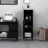 Bathroom Cabinet Black 30x30x100 cm Engineered Wood - Side View