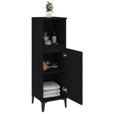 Bathroom Cabinet Black 30x30x100 cm Engineered Wood - Top-Down View