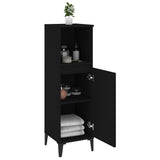 Bathroom Cabinet Black 30x30x100 cm Engineered Wood - Close-Up Angle