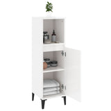 Bathroom Cabinet High Gloss White 30x30x100 cm Engineered Wood - Top-Down View