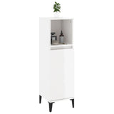 Bathroom Cabinet High Gloss White 30x30x100 cm Engineered Wood - 45-Degree Angle