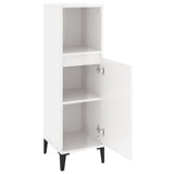 Bathroom Cabinet High Gloss White 30x30x100 cm Engineered Wood - Rear View