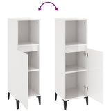 Bathroom Cabinet High Gloss White 30x30x100 cm Engineered Wood - Extra Image