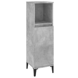 Bathroom Cabinet Concrete Grey 30x30x100 cm Engineered Wood - Front View