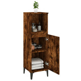 Bathroom Cabinet Smoked Oak 30x30x100 cm Engineered Wood - Top-Down View