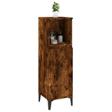 Bathroom Cabinet Smoked Oak 30x30x100 cm Engineered Wood
