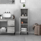 Bathroom Cabinet Grey Sonoma 30x30x100 cm Engineered Wood - Side View