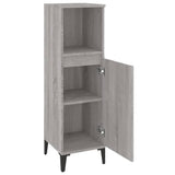 Bathroom Cabinet Grey Sonoma 30x30x100 cm Engineered Wood - Rear View