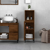 Bathroom Cabinet Brown Oak 30x30x100 cm Engineered Wood - Side View