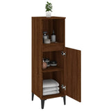 Bathroom Cabinet Brown Oak 30x30x100 cm Engineered Wood - Top-Down View