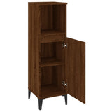 Bathroom Cabinet Brown Oak 30x30x100 cm Engineered Wood - Rear View