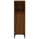 Bathroom Cabinet Brown Oak 30x30x100 cm Engineered Wood - Close-Up Angle
