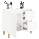 Bathroom Cabinet White 65x33x60 cm Engineered Wood - 45-Degree Angle
