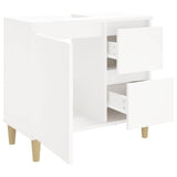 Bathroom Cabinet White 65x33x60 cm Engineered Wood - Rear View