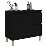 Bathroom Cabinet Black 65x33x60 cm Engineered Wood - 45-Degree Angle