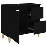 Bathroom Cabinet Black 65x33x60 cm Engineered Wood - Rear View