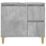 Bathroom Cabinet Concrete Grey 65x33x60 cm Engineered Wood - Close-Up Angle