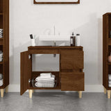 Bathroom Cabinet Brown Oak 65x33x60 cm Engineered Wood - Side View